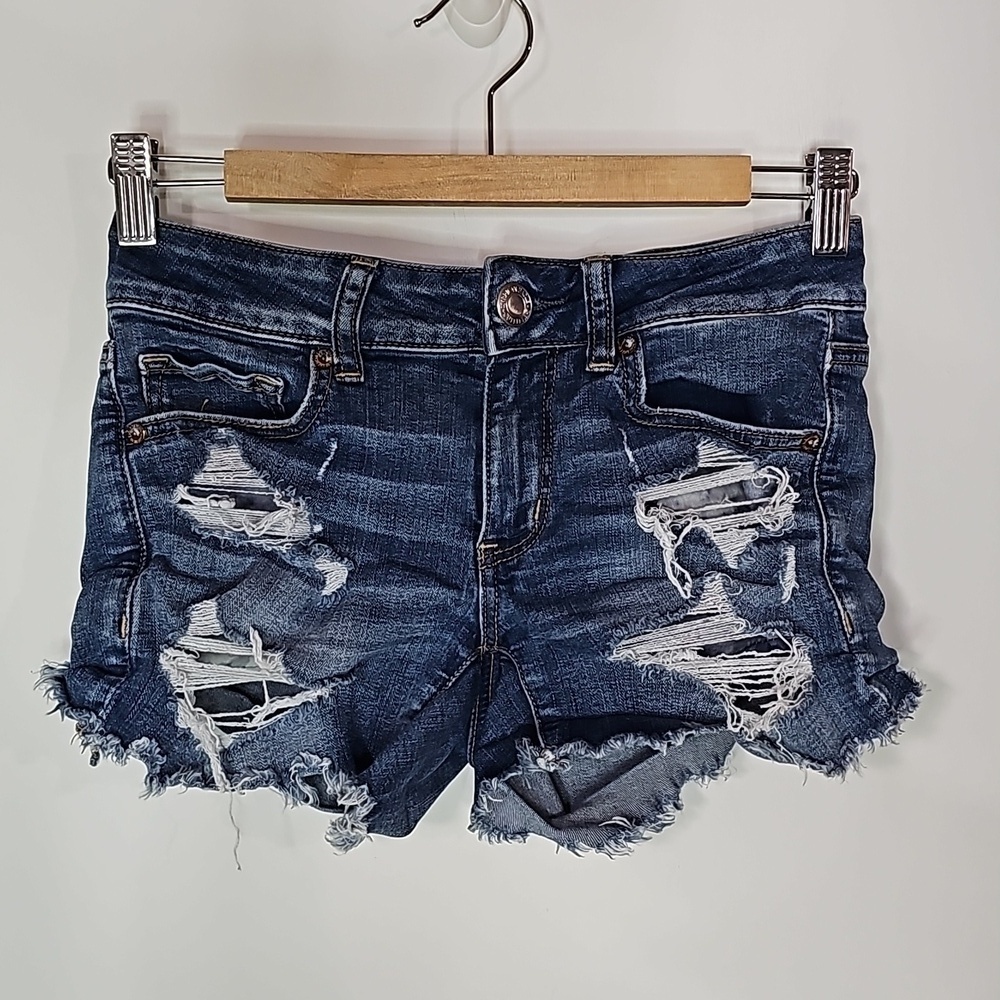 American eagle super stretch size 2 distressed style jean shorts